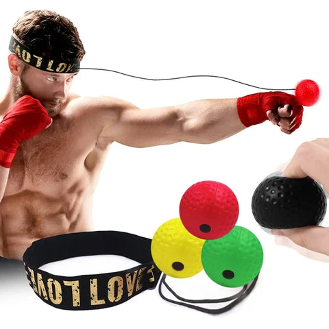 Boxing Reflex Ball Headband Boxer Raising Reaction Force Hand Eye Training Set Stress Gym Muay Fitness Exercise