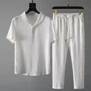 (Shirt+Trousers) 2024 Summer New Arrival Men Fashion Classic Shirt Men Business Casual Shirts Men a Set of Clothes Size M-4XL