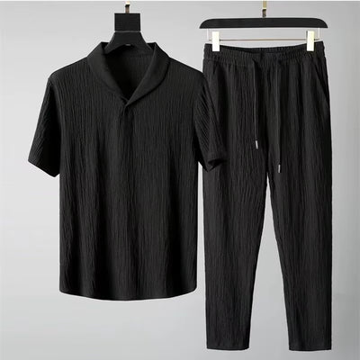 (Shirt+Trousers) 2024 Summer New Arrival Men Fashion Classic Shirt Men Business Casual Shirts Men a Set of Clothes Size M-4XL