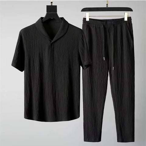 (Shirt+Trousers) 2024 Summer New Arrival Men Fashion Classic Shirt Men Business Casual Shirts Men a Set of Clothes Size M-4XL