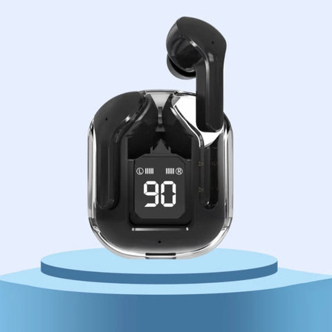 Original T2 Wireless Bluetooth Earphone Transparent HIFI Headphones LED Power Digital Display Stereo Sound Earphones for Xiaomi