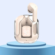 Original T2 Wireless Bluetooth Earphone Transparent HIFI Headphones LED Power Digital Display Stereo Sound Earphones for Xiaomi