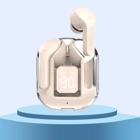 Original T2 Wireless Bluetooth Earphone Transparent HIFI Headphones LED Power Digital Display Stereo Sound Earphones for Xiaomi