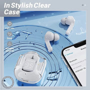 Original T2 Wireless Bluetooth Earphone Transparent HIFI Headphones LED Power Digital Display Stereo Sound Earphones for Xiaomi