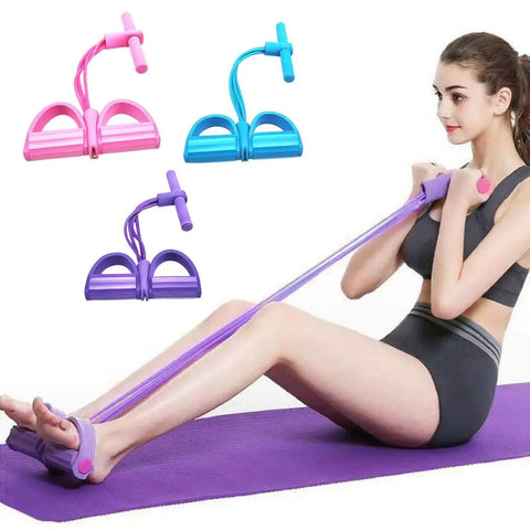 Tension Rope Sit-Up Handle Waist Abdomen Exercise Training Elastic Yoga Pedal Puller Resistance Band Fitness Equipment